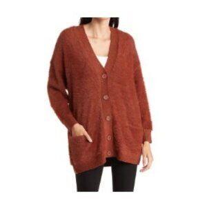 T Tahari Fuzzy Eyelash Cardigan sz M